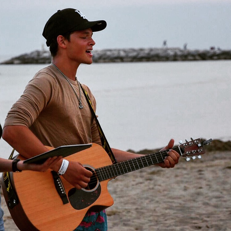 Acoustic guitar beach